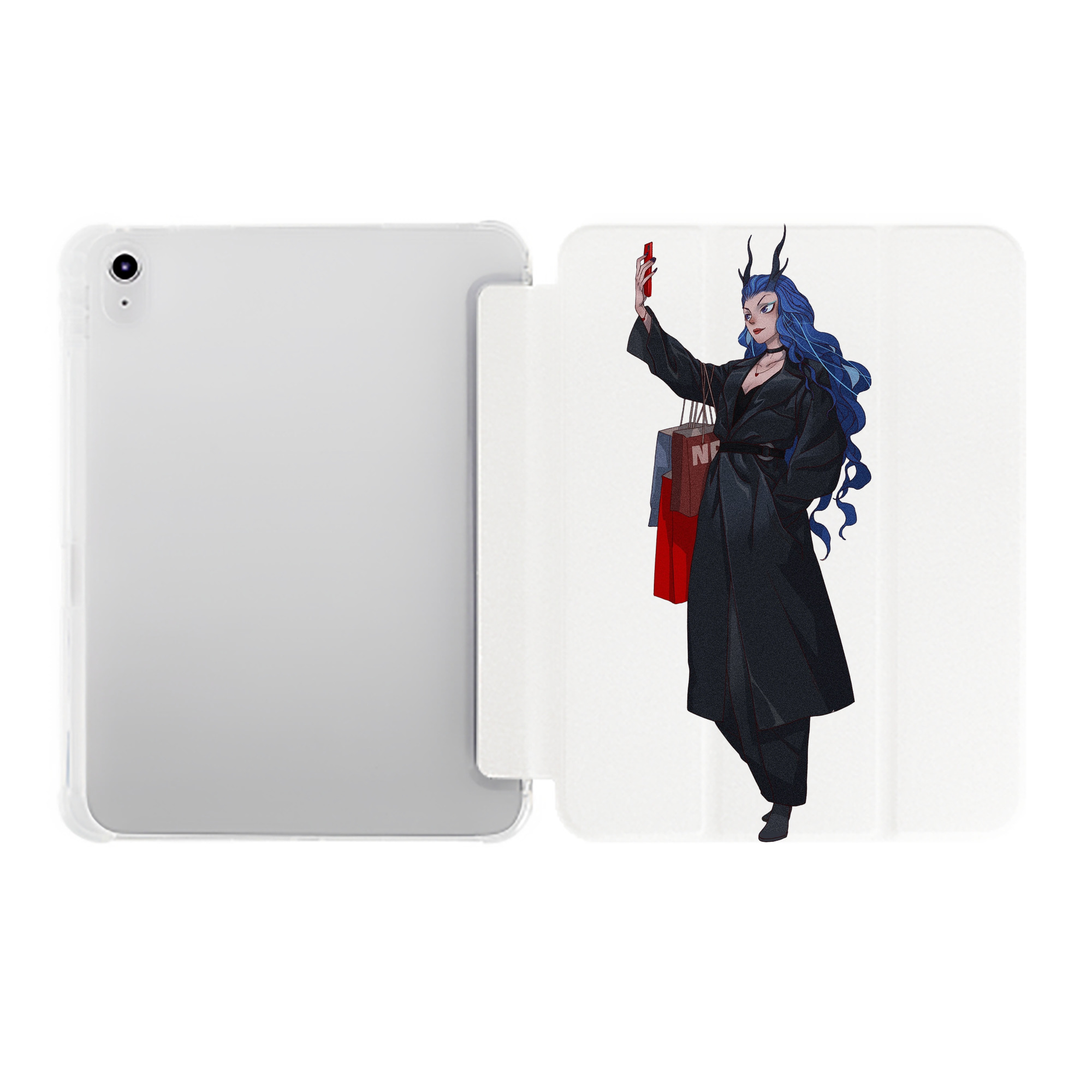 （画像用） Ne Zha 2 ナタ 魔童の大暴れ IPad ケース ペン収納付き 三つ折りスタンド PUレザー×シリコン 対応機種9.5/10.5/10.9インチ